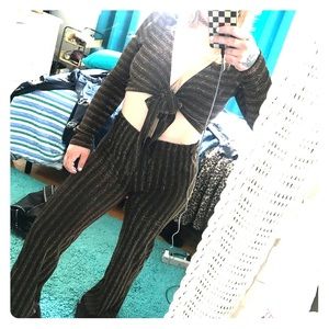 CaCia Tied Crop Top and Pants Set